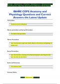 IBHRE CEPS Anatomy and  Physiology Questions and Correct  Answers the Latest Update