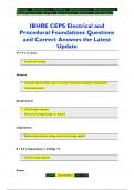 IBHRE CEPS Electrical and  Procedural Foundations Questions  and Correct Answers the Latest  Update