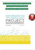 TEST BANK For Information Technology Project Management 9th Edition by Kathy Schwalbe, Verified Chapters 1 - 13