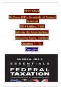 TEST BANK For McGraw-Hill's Essentials of Federal Taxation 2024 Edition, 15th Edition By Brian Spilker, Benjamin Ayers, Verified Chapters 1 - 17, Complete