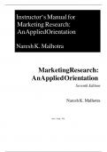 Instructor‘s Manual for Marketing Research: An Applied Orientation Naresh K. Malhotra