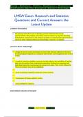 LMSW Exam: Research and Statistics Questions and Correct Answers the  Latest Update