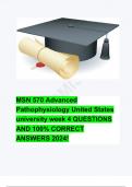 MSN 570 Advanced Pathophysiology United States university week 4 QUESTIONS AND 100% CORRECT ANSWERS 2024!