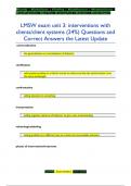 LMSW exam unit 3: interventions with  clients/client systems (24%) Questions and  Correct Answers the Latest Update