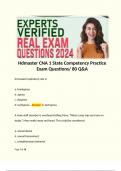 Hdmaster CNA 1 State Competency Practice Exam Questions/ 80 Q&A 