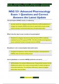 NSG 531 Advanced Pharmacology  Exam 1 Questions and Correct  Answers the Latest Update