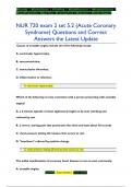 NUR 720 exam 2 set 5.2 (Acute Coronary  Syndrome) Questions and Correct  Answers the Latest Update