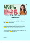 CNA Practice Test 2024/ 60 Questions & Correct Answers.  