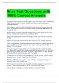 Bundle For Wise Test Questions with 100% Correct Answers