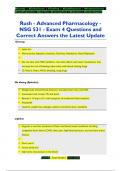 Rush - Advanced Pharmacology - NSG 531 - Exam 4 Questions and  Correct Answers the Latest Update