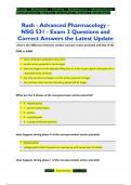 Rush - Advanced Pharmacology - NSG 531 - Exam 3 Questions and  Correct Answers the Latest Update