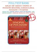 Test Bank for Kaplan and Sadock's Synopsis of Psychiatry 11th Edition| 9781975145569| All Chapters 1-37|LATEST