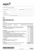 AQA AS MATHEMATICS Paper 2 JUNE 2024 QUESTION PAPER