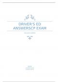 DRIVER'S ED ANSWERS