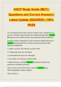 ASCP Study Guide (MLT) | Questions and Correct Answers | Latest Update 2024/2025 | 100% PASS