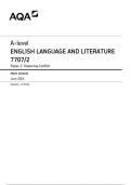 AQA A-level ENGLISH LANGUAGE AND LITERATURE 7707-2 Paper 2 Exploring Conflict Mark scheme June 2024