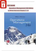 TEST BANK for Operations Management, 14th Edition by William J. Stevenson, Verified Chapters 1 - 19, Complete Newest Version