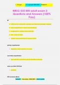 NRSG 533 MN adult exam 3 Questions and Answers (100%  Pass)