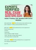 Article 9 Training- CLB/ Questions with Correct Solutions.  