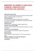 BIOLOGY 2e EXAM 2( SIMPLIFIED SUMMARY COMPILED WITH  QUESTIONS AND ANSWERS)