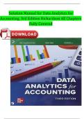 Solution Manual For Data Analytics for Accounting, 3rd Edition Richardson All Chapters Complete Fully Covered A+ Solutions ISBN:9781260571097 Newest 2024 Version 