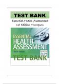 Test Bank For Essential Health Assessment, 1st Edition by Janice Thompson Included All Chapters 1-24