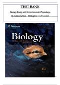 Test Bank for Biology Today and Tomorrow With Physiology 6th Edition by Cecie Starr, All Chapters 1 to 29 complete Verified editon ISBN: 9780357127544