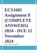 ECS1601 Assignment 8 (QUESTIONS & ANSWERS) 2024 - DUE 12 November 2024 ;100 % TRUSTED workings, Expert Solved, Explanations and Solutions.