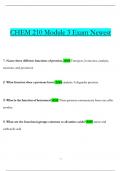 CHEM 210 Module 3 Exam Newest  Questions and Answers & Rationales, 100% Verified