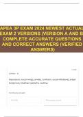 APEA 3P EXAM 2024 NEWEST ACTUAL EXAM 2 VERSIONS (VERSION A AND B) COMPLETE ACCURATE QUESTIONS AND CORRECT ANSWERS (VERIFIED ANSWERS)