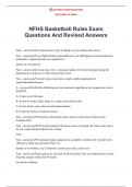 NFHS Basketball Rules Exam Questions And Revised Answers