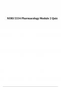 NURS 5334 Pharmacology Module 2 Quiz