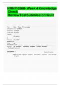 NRNP 6568- Week 4 Knowledge Check Review Test Submission: Quiz