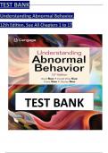 TEST BANK For Understanding Abnormal Behavior, 12th Edition by Sue, ISBN: 9780357365212, All 17 Chapters Covered, Verified Latest Edition