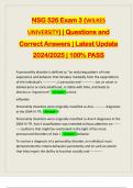 NSG 526 Exam 3 (WILKES UNIVERSITY) | Questions and Correct Answers | Latest Update 2024/2025 | 100% PASS