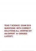   TEAS 7 SCIENCE  EXAM 2019 QUESTIONS  WITH CORRECT SOLUTIONS ALL VERIFIED BY AN EXPERT  A+ GRADED (LATEST)