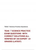   TEAS  7 SCIENCE PRACTICE EXAM QUESTIONS  WITH CORRECT SOLUTIONS ALL VERIFIED BY AN EXPERT  A+ GRADED (LATEST)