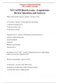 NCCAOM Boards exam - Acupuncture Review Questions and Answers