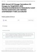 2024 Newest |ATI Dosage Calculations 3.0: Dosages by Weight|2024-2025 UPDATE|COMPREHENSIVE FREQUENTLY MOST TESTED QUESTIONS AND VERIFIED ANSWERS|GET IT 100% ACCURATE!!