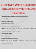 ANCC FNP SAMPLE QUESTIONS AND ANSWERS VERIFIED AND GRADED A+.