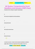 AD Banker Comprehensive Exam Questions and Answers (100% Pass)