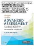 Test Bank For Advanced Assessment Interpreting Findings and Formulating Differential Diagnoses, 5th Edition by Mary Jo Goolsby, Laurie Grubbs| 9781719645935| All Chapters 1-22| LATEST