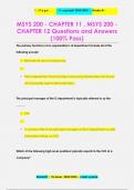 MSYS 200 - CHAPTER 11 , MSYS 200 - CHAPTER 12 Questions and Answers (100% Pass) The primary functions of an organization's IS department