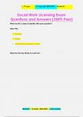 Social Work Licensing Exam Questions and Answers (100% Pass)