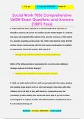 Social Work 7056 ComprehensiveSocial Work 7056 Comprehensive  LMSW Exam Questions and Answers (100% Pass)  LMSW Exam Questions and Answers (100% Pass)