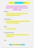 Working in the Kitchen Exam  Review Questions and Answers (100% Pass)