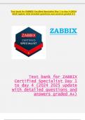 Test bank for ZABBIX Certified Specialist Day 1 to day 4 (2024 2025 update with detailed questions and answers graded A+)