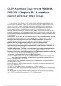 CLEP American Government POS2041, POS 2041 Chapters 10-12, american exam 2, American large Group. QUESTIONS WITH DETAILED VERIFIED ANSWERS (100% CORRECT ANSWERS) /ALREADY GRADED A+ 2025/2026