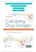 Test Bank For Calculating Drug Dosages A Patient-Safe Approach to Nursing and Math  2nd Edition by Castillo   Chapter 1 - 22 Complete