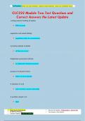 CLC222 Module Two Test Questions and  Correct Answers the Latest Update